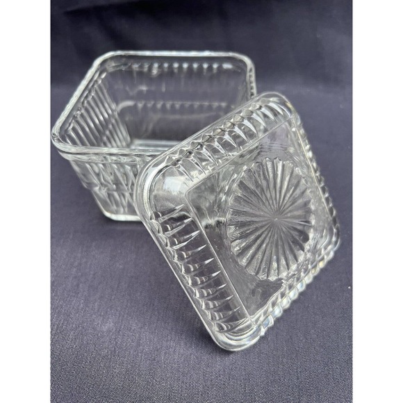Hoosier Glass Square Refrigerator Dish Clear Square with Cover Lid Depre… - Picture 6 of 12